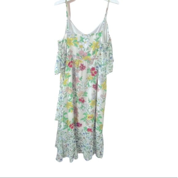 Nanette Lepore Cold Shoulder Floral Midi Dress - Picture 8 of 14